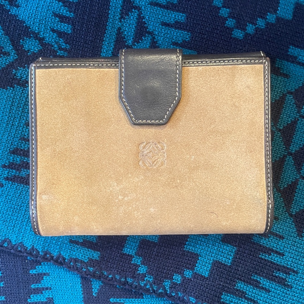Loewe Two-Tone Black and Yellow Leather Wallet